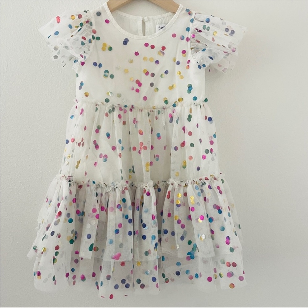 Lola + The Boys FOIL POLKA DOT TULLE DRESS - Picture 3 of 4